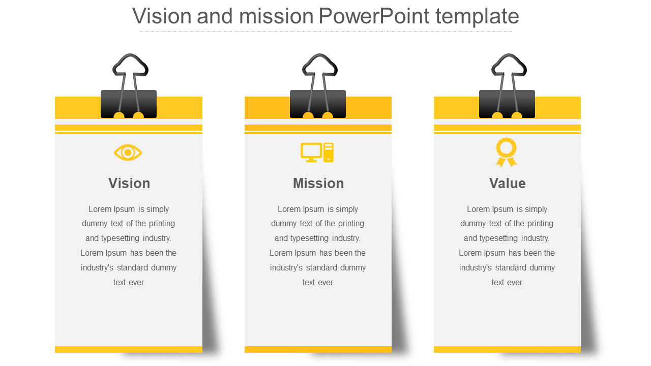 Free - Vision and Mission PowerPoint Template Design Presentation